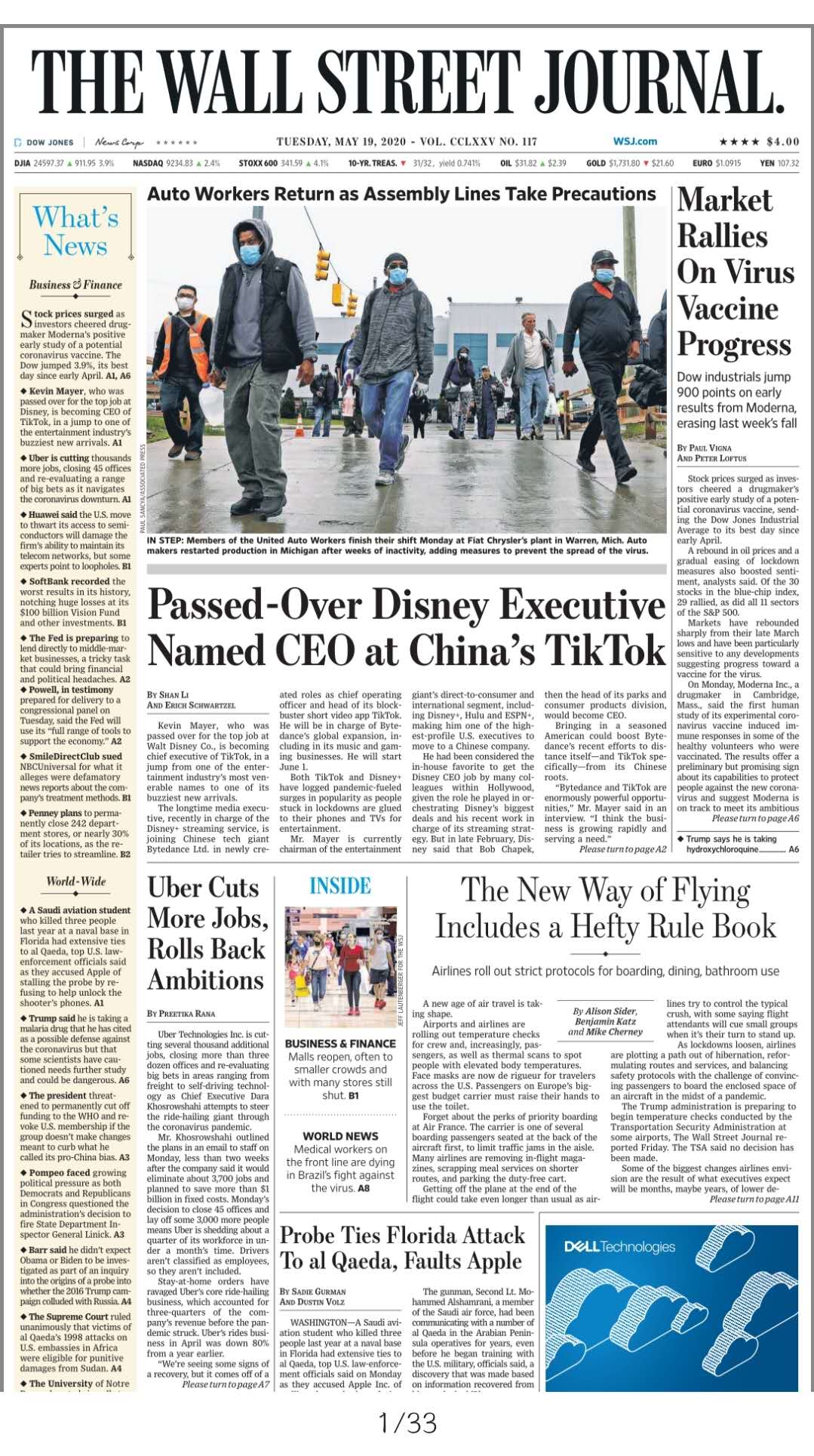 THE WALL STREET JOURNAL MAY 19, 2020