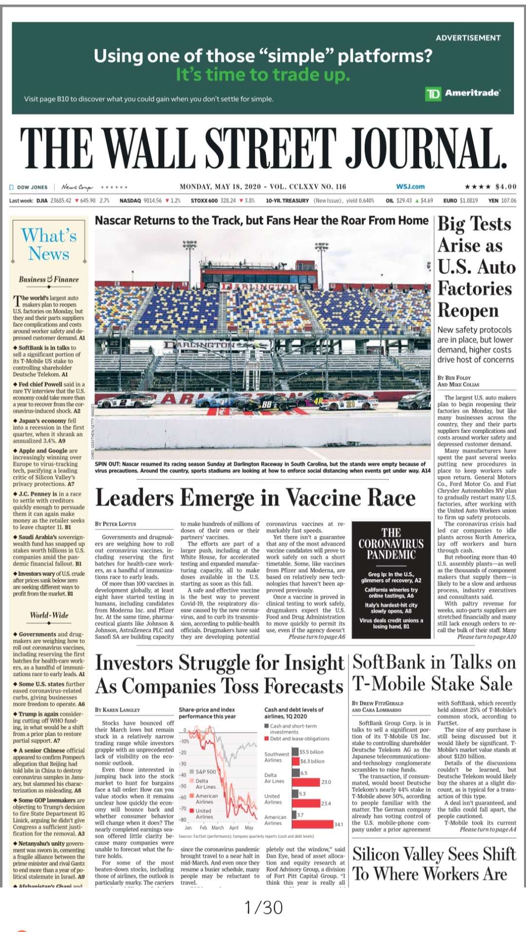 THE WALL STREET JOURNAL MAY 18, 2020