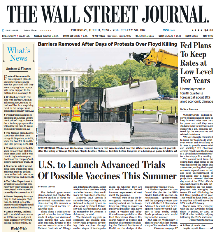 THE WALL STREET JOURNAL JUN 11, 2020